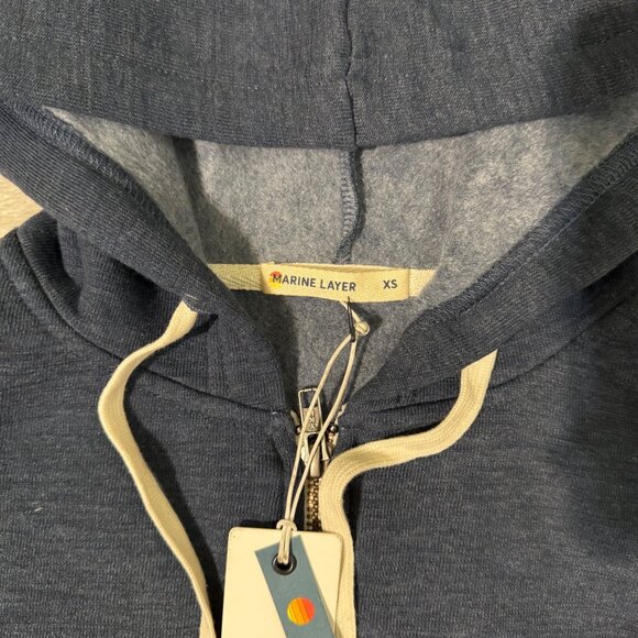Marine Layer Navy Full-Zip Hoodie  size XS Lightweight & Soft pockets for men’s - Picture 7 of 11
